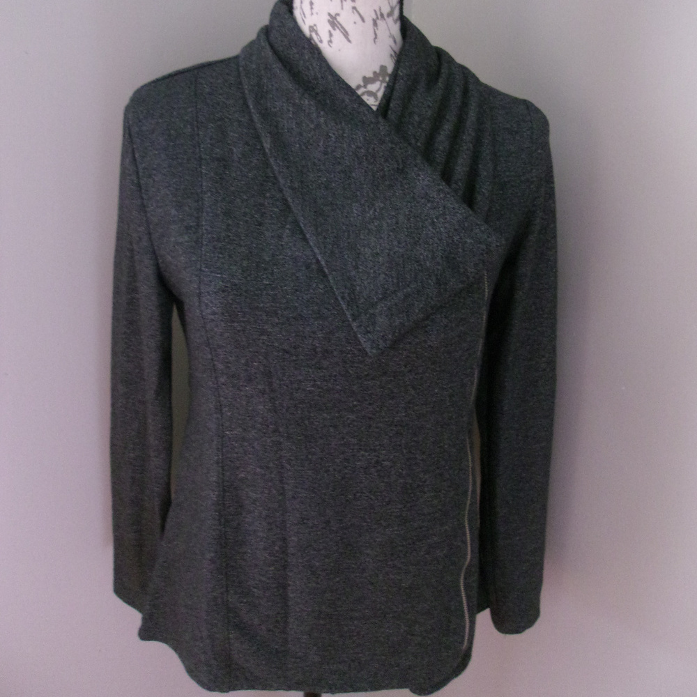 Apt 9 Charcoal Gray Asymmetrical Jacket SMALL